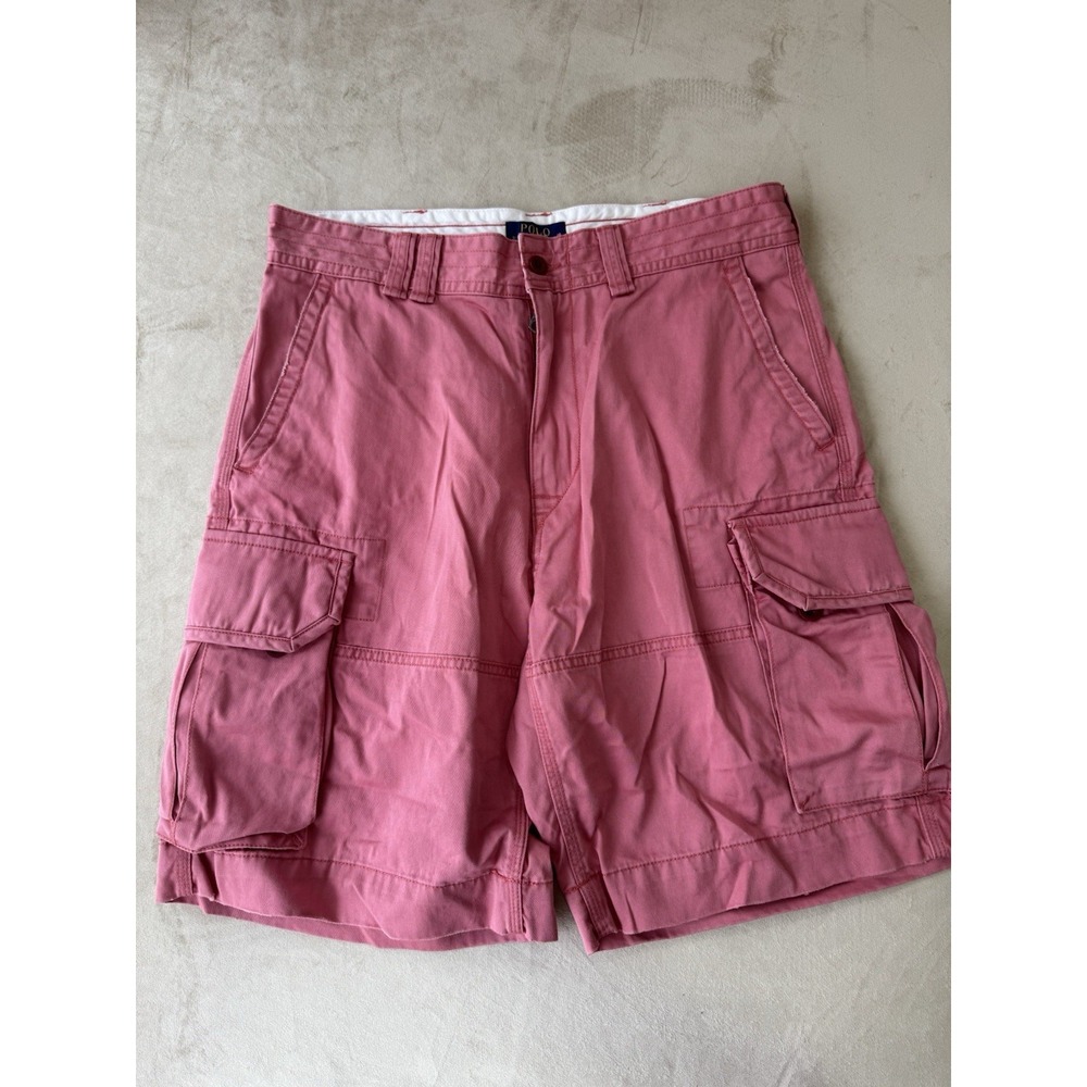 Polo Ralph Lauren Men's Red‎ Cotton Canvas Shorts Cargo Pockets SIZE 34